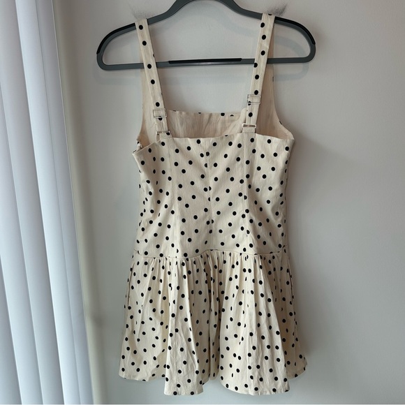 NWT NEW Abercrombie Mila Drop-Waist Mini Dress in Cream Dot Size Large Petite - Picture 7 of 12